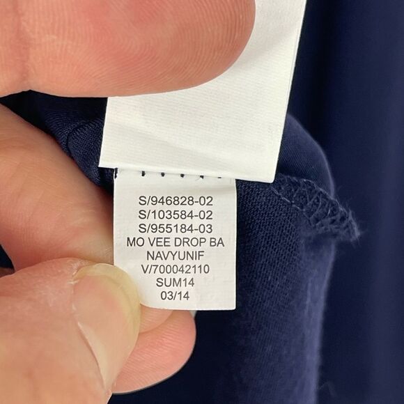 GAP NWT Navy Blue Mixed Media Sleeveless Top, hi/low hem, Small - Picture 11 of 11